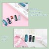 IMRAIN Long Press on Nails Square Fake Nails Green Ombre French Tips False Nails with Designs Glossy Glue on Nails Full Cover Stick on Acrylic Nails Squoval Gel Artificial Nails Press ons 24Pcs