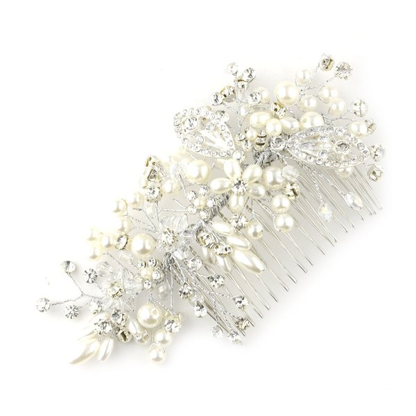 Pearl & Stone Floral Design Hair Comb for Women