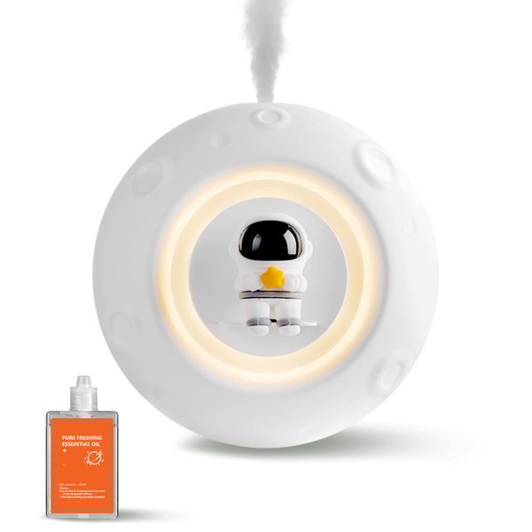 Lumoonosity Wall Diffuser – White Astronaut Essential Oil Diffuser with LED Night Light for Kids Room