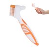 Sonew Dual Head Denture Toothbrush, Remove Plaque for Partial, Half, Complete Dentures Cleaning (Orange)