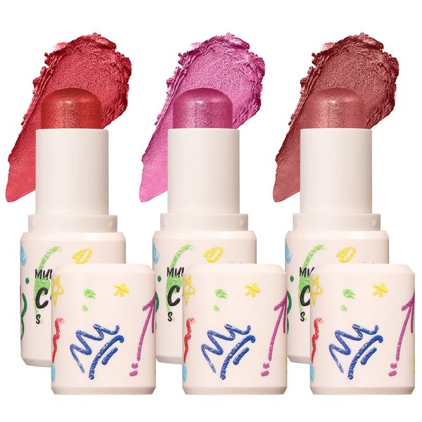 JewelryWe 3PCS Cream Blush Stick for Cheeks & Lips