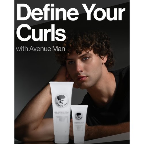 Avenue Man Curl Defining Cream - Travel Size Hair Products for Men - Natural & Firm Hold with Herbal Extracts for All Hair Types - Paraben Free & Sulfate Free (2.0 oz)