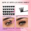 Lash Clusters DIY Eyelash Extensions 96 Clusters Lashes D Curl 0.07 Natural Individual Lash Extensions Mixed Tray False Eyelashes Soft & Strong Thin Band DIY at Home (F32-0.07D, 8-16mm)