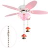 OMYZERO 12inches Ceiling Fan Pull Chain Lovely Romantic Mushroom House Pendant Ceiling Fan Light Covers Pull Chain Extension(Red)