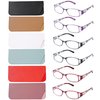 WALMXX 6 pairs Reading Glasses, Women Fashion and elegant anti-blue light HD resin old Reading Glasses (2 red 2 black 2 purple, 2.5, multiplier_x)