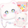 CatchCute Cat Plush Toys and Purse Set for Kids,Cat Stuffed Toy Kids with Cute Zipper Crossbody Bag, Soft Stuffed Cat Toys Set Birthday Party Favors for Toddlers Kids