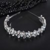 Teyglen Rhinestone Wedding Headband Silver Crystal Headpiece Bridal Headband Rhinestone Hair Band Hoop Wedding Party Hair Accessories for Women Girls (Silver)