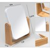 YEAKE Vanity Makeup Mirror with Natural Bamboo Stand,8 Inch 1X/3X Magnification Double Sided 360 Degree Swivel Magnifying Mirror,Portable Table Desk Countertop Mirror Bathroom Shaving Make Up Mirror