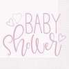 Pink Hearts "Baby Shower" Luncheon Napkins (Pack of 16) - Adorable & Elegant Design for Memorable Celebrations