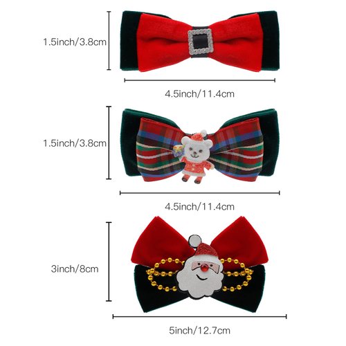 Hofar 3PCS Christmas Hair Clips for Women Xmas Bow Hair Clip Festive Snowflake Hairpins Holiday Hair Accessory Party Gifts