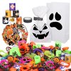 Whaline Halloween Party Favors 227Pcs Halloween Paper Treat Bags Stuffed Toys Bulk Non-Candy Goodie Bag Fillers for Trick or Treat Classroom Party Supplies