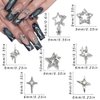 32Pcs Star Nail Charms 3D Silver Nail Charms Rhinestones for Acrylic Nails Designs Star Nail Gems Starlight Nail Jewels Shiny Crystal Nail Art Supplies for Women Girls DIY Manicure Charms Accessories