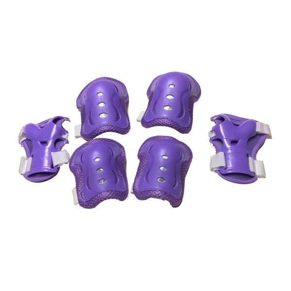 fantasycart's Kid's Roller Blading Wrist Elbow Knee Pads Blades Guard 6 PCS Set in Purple (Purple)