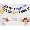 KEWUFD It's Not A Party Until The Cops Show Up Banner, Police Retirement Party Decorations Supplies For Police Officer Graduation Party Decorations, Police Theme Birthday Party Decor Sign Black Blue Glitter