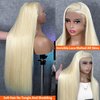SPOU Blonde Wig Human Hair 28Inch 613 Lace Front Wig Human Hair 5x5 Straight HD Lace Front Wigs Human Hair 613 Blonde Lace Front Wigs Human Hair Glueless Wigs Human Hair Pre Plucked With Baby Hair