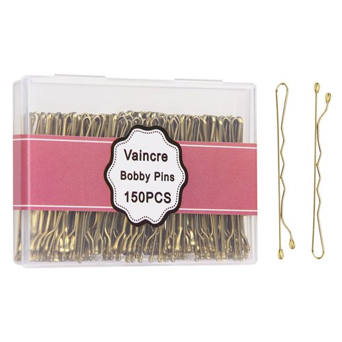 Vaincre Bobby Pin Hair Pins - 150 PCS Bobby Pins for Blonde Hair, Gold Hair Pin with Case (Blonde, 2 inch)