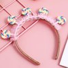 4pcs Lollipop Headbands Pink Candy Headband Sweet Princess Headband Hair Hoops Hair Accessories Party Favors