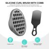 WORGATE Silicone Twist Hair Brush, Magic Curling Hair Tool for Afro Curls,Vertical Stripe Curl Brushes, Detachable Two-Sided for Men Women Boy Girl Comb, Gray, 1 Piece