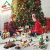 WULOBOOI Christmas Advent Calendar Mini Building Set, 35 in 1 Xmas Ornaments Santa Claus Tree Train House Reindeer Sleigh Playset，1523 Pieces Christmas Creative Gifts for Adults Kids Girls Boys