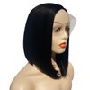 Sibeth Bob Lace Front Wigs Short Wig for Women Side Part U Part Lace Natural Straight Bob Synthetic Heat Resistant Wigs (Black)