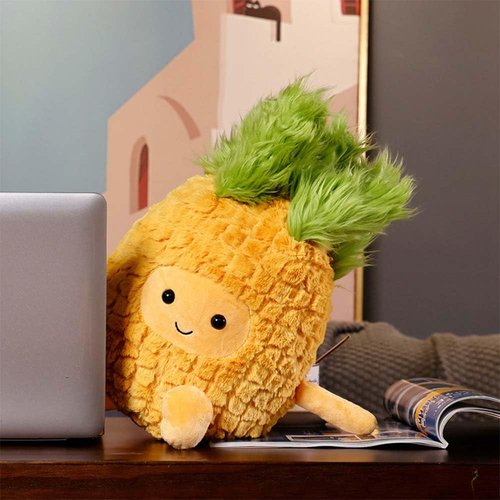 Yaafency Cute Pineapple Plush Toys,Stuff Pineapple Plushies Soft Cuddly Gift for Kids Girls Boys