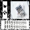 24Pcs Coffin Press on Nails Long Black White Fake Nails with Nail Glue Glossy Checkerboard Ballerina False Nails Acrylic Nails Tips Supplies for Women and Girls Nail Decorations