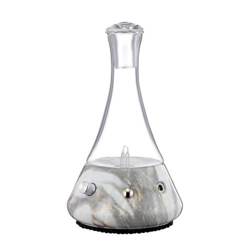 Opulence - Nebulizing Essential Oil Diffuser for Aromatherapy with Ceramic Base and Touch Sensor Light Switch - Premium Home & Professional Use - No Heat, No Water, No Plastic … (Grey Marble)