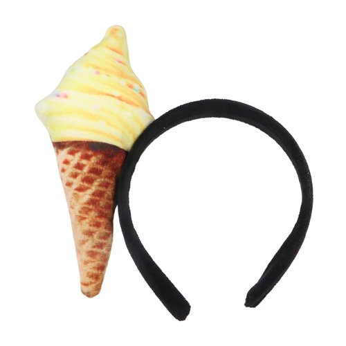 GUEDKIKL Simulated Food Hair Hoop, Ice Cream Headband Novelty Ice Cream Cone Shape Hairbands Food Headpiece Costume Party Accessory for Women Girls