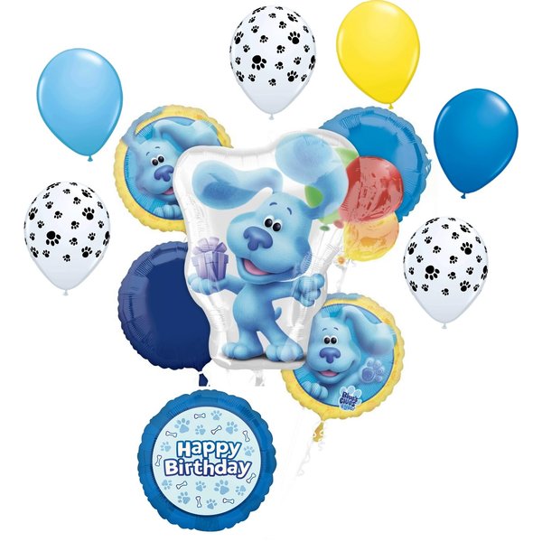 Anagram Blue's Birthday Clues Party Supplies 12pc Balloon Bouquet Decorations
