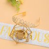 "30 & Fabulous"Sash & Rhinestone Tiara Set,Sliver Gold 30th Birthday Gifts for Women, Birthday Sash/Tiara for Women's 30th Birthday Party Decoration (Sliver 30th)