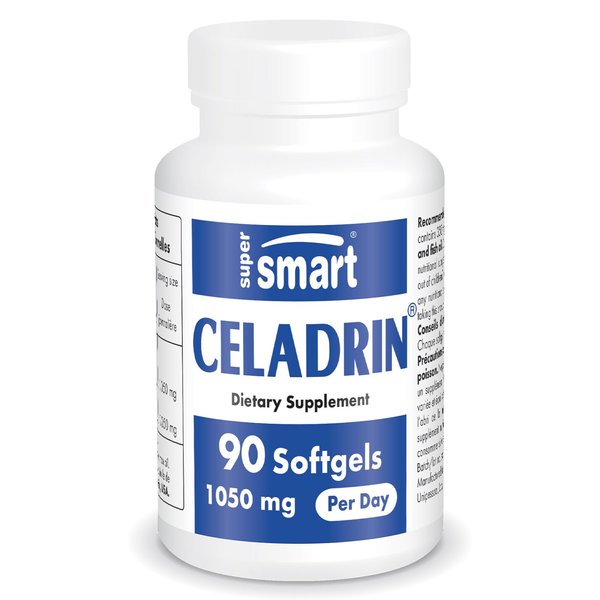Supersmart - Celadrin 1050mg per Day (Patented) - Esterified Carbon Fatty Acids Supplement | Non-GMO & Gluten Free - 90 softgel Capsules