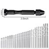 60 Pieces Micro Mini Twist Drill Bits Set with Precision Hand Pin Vise Rotary Tools for Wood,Jewelry, Plastic etc