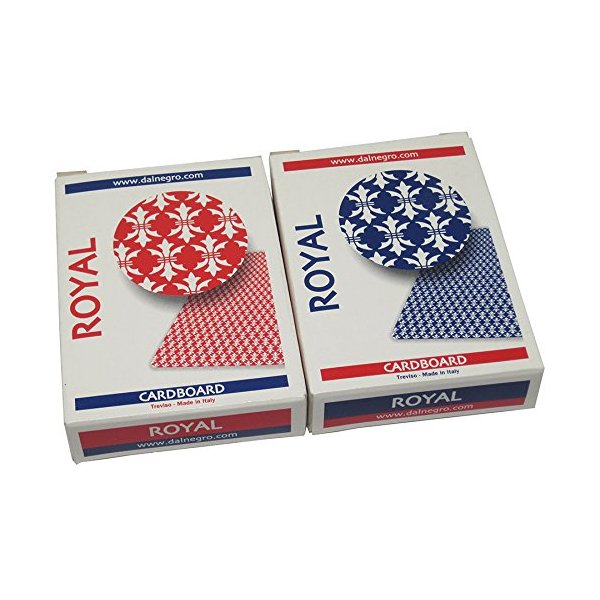 Treviso Royal Dal Negro Red/Blue Playing Cards Poker Size Standard Index - 2 Deck Setup