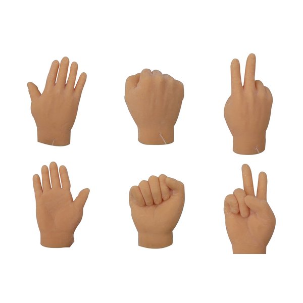 Finger-Hands Rock Paper Scissors Game Set of 6 Hands 2 of Each Tiny-Finger-Hand Realistic Feeling Soft Finger Puppets-Mini-Gag-Gift Stocking-Stuffer Really-Weird-Stuff