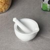 LEETOYI Porcelain Mortar and Pestle, Ceramic Herb Grinder Pill Crusher Set, 3.3-inch White