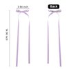 Hair Bows Clips For Women Girls, Hair Ribbon Bow Clip With Long Tail, Silky Satin Bowknot Hair Clips With Long Tassel 2PCS (Purple)