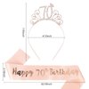 Rose Gold 70th Birthday Sash and Tiara for Women, 70th Birthday Decoration for Women, 70th Birthday Sash and Headband Set, Happy 70th Birthday Decorations, 70th Birthday Gifts for Women