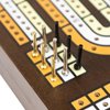 WodGod Cribbage Board Game Set,with 9 Metal Pegs,2 Decks of Playing Cards,Built-in Magnetic Storage,Instruction Included, Foldable, Easy to Store and Carry (3 Track Board)