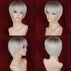 MIMAN Short Platinum Blonde Pixie Cut Wig Fluffy Short Hair Wigs with Bangs Dark Color Roots Layered Hair Natural Looking Synthetic Wig Halloween Costumes Wigs for Women