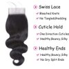 DMS Body Wave Closure Human Hair Lace Closure 4x4 Free Part Lace Closure 12A Brazilian Virgin Human Hair Top Swiss Lace Closure (4x4 black, 8 inch)