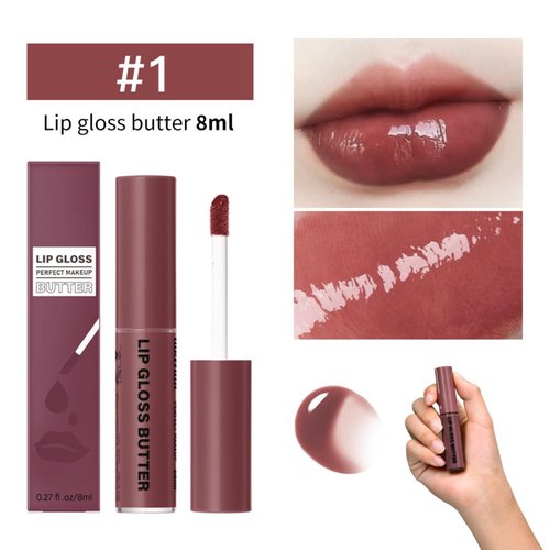 MAEPEOR Butter Lip Gloss 13 Colors Moisturizing Non-Sticky Lip Gloss Butter Natural Hydrating Long Lasting Lip Oil Gloss (Color 01)