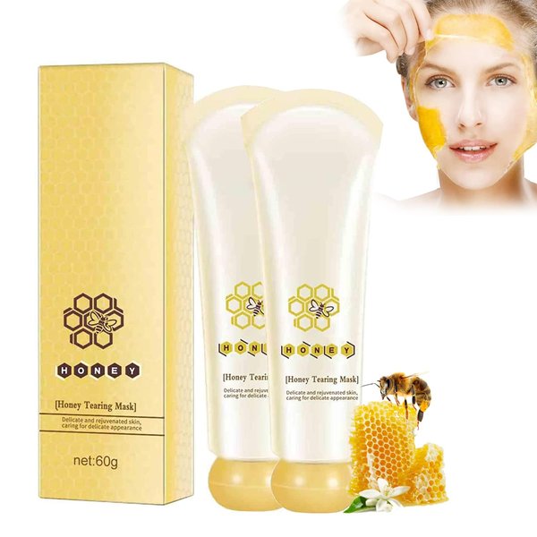 HIPEQ Honey Mask,Honey Tearing Mask Peel,Blackhead Remover Mask，Deep Cleansing and Remove Dead Skin, Blackhead Control & Shrink Pores (2PC)