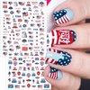 10Pcs Independence Day Nail Stickers Patriotic Nail Decals 4th of July Nail Art Stickers American Flag Eagle Fireworks Heart Stars Nail Design Stickers Self-Adhesive Nail Supplies for Women DIY Nail