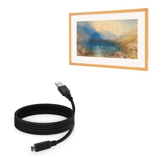 BoxWave Cable Compatible with CANVIART Canvia Smart Digital Canvas Display and Frame - DirectSync - USB 3.0 A to USB 3.1 Type C, USB C Charge and Sync Cable - 6ft - Black