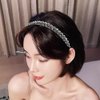 ANBALA Beaded Headbands for Women Girls Crystal Dressy Headbands Rhinestone Headband for Women Diamond Thin Headbands for Girls Hair Bling Sparkly Headband for Women (Black Silver Gold)