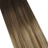 Ugeat 22inch Hair Tape in Extensions for Women Brown to Blonde Tape in Remy Human Hair Extensions Dark Brown Mix Medium Brown with Light Blonde Balayage Invisible Tape in Hair Extensions 20Pcs 50G