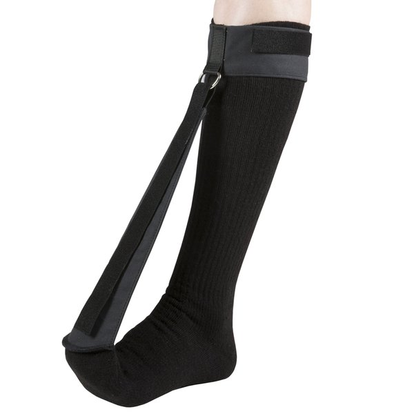 OTC Night Sock, Plantar Fasciitis, Achilles Tendonitis, Toe Lift and Step Arch Tight Calf Muscle Support, Black, X-Small