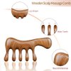 Wooden Massage Comb Scalp Massager Loc Comb - 2 Pack Sandalwood Wide Tooth Comb Scalp Hair Comb - Wood Manual Gua Sha Massage Tools for Facial Head Neck Back Hands Legs - Birthday Gift for Women Men