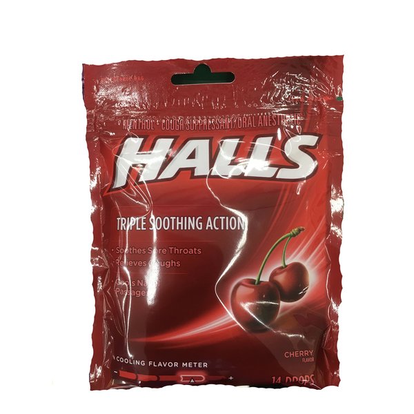Halls Triple Soothing Cough Drops Cherry Flavor (Pack of 3)