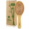 MRD Hair brush, Natural Bamboo Paddle Detangling Hairbrush, Massage Scalp Thick/Thin/Curly/Dry Hair For Women & Men Yellow